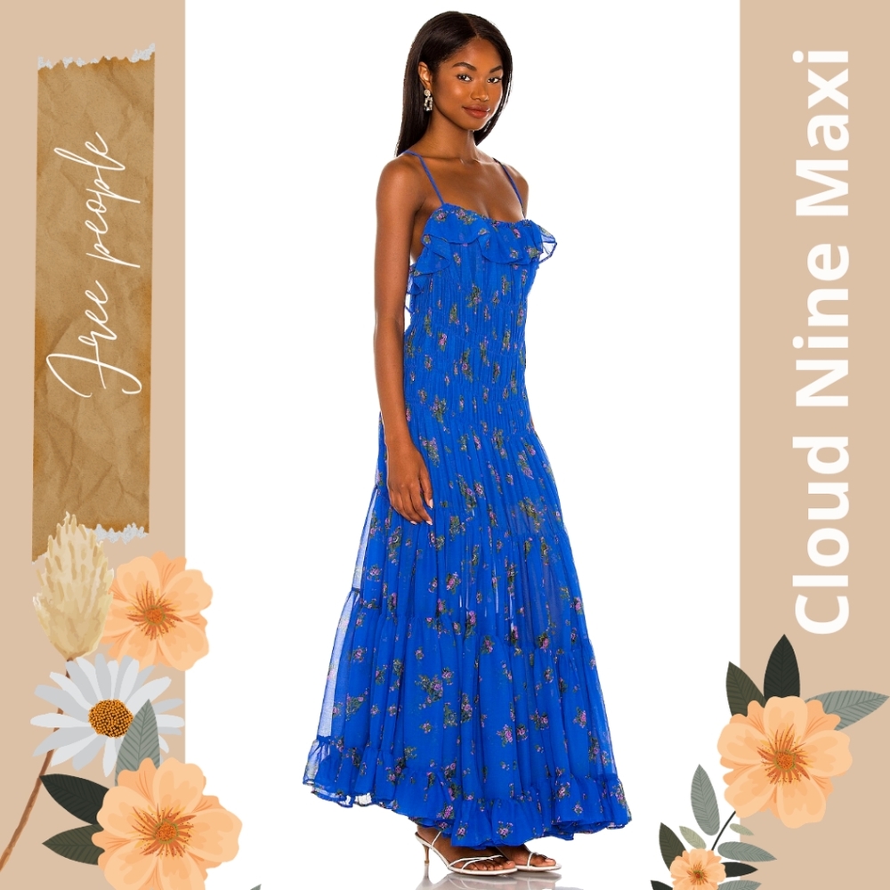 Free People Blue Floral Maxi Dress - Picture 4 of 5
